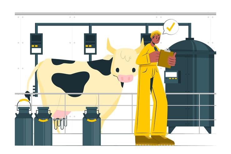 Free Vector milk factor concept illustration