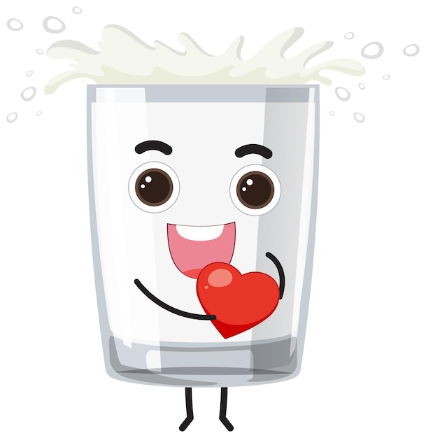 Free vector milk glass cartoon character