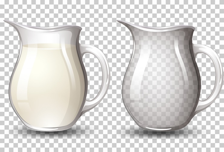 Free Vector milk in jar transparent background