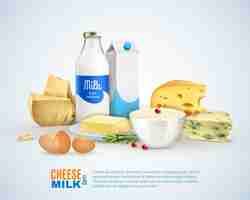 Free vector milk products template