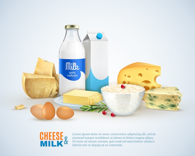 Шаблон молочных продуктов