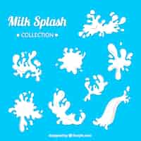 Free vector milk splash collection