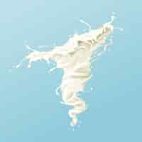Бесплатное векторное изображение Молочный вихрь или брызги белой краски или водоворот с каплями и брызгами