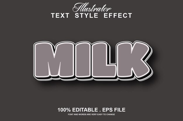 Milk text effect editable