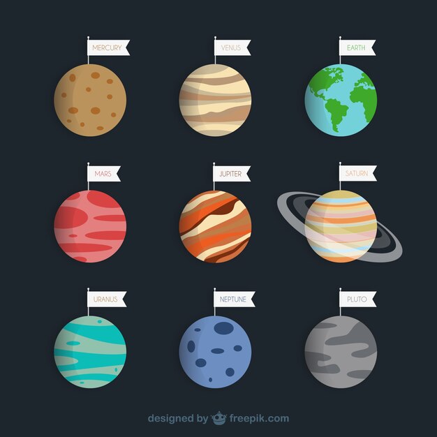 Free Vector milky way planets