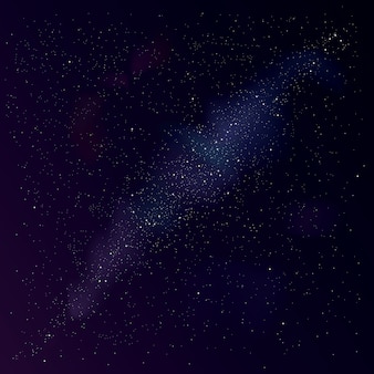 Млечный путь со звездным газом в фиолетовых и синих цветах. млечный путь на фоне звездного ночи.