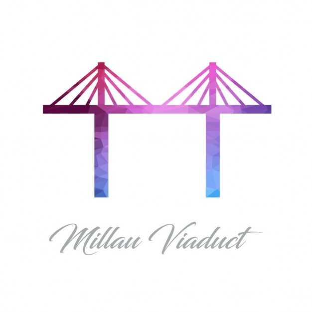 Vettore gratuito viadotto di millau poligono logo