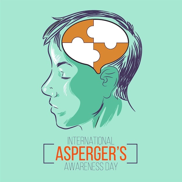 Mind with puzzle pieces aspergers awareness day