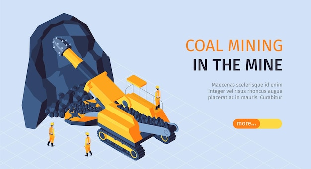 Free vector mine industry horizontal banner