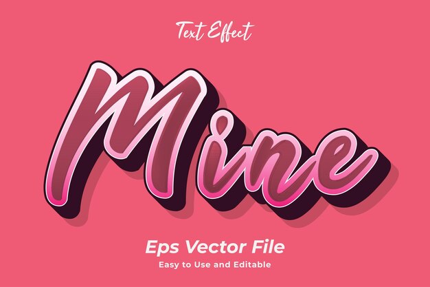 Mine text effect editable and easy to use premium vector