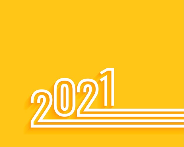 最小限の2021年明けましておめでとうございます黄色の背景