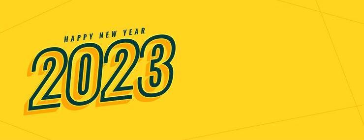 Free Vector minimal 2023 new year yellow wallpaper in line style