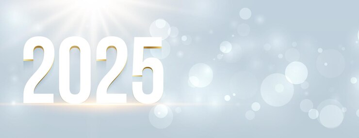 Free Vector minimal 2025 new year bokeh wallpaper with copy space