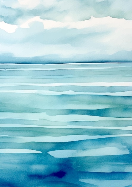 Free vector minimal abstract hand painted watercolour seascape background