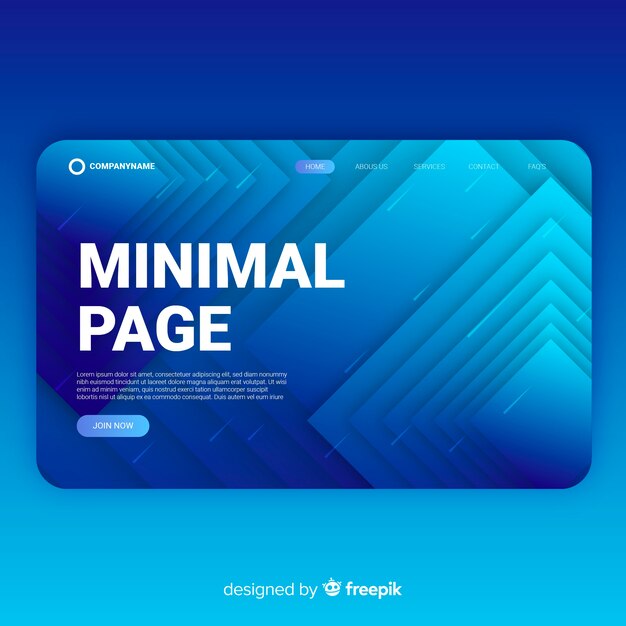 Minimal abstract landing page