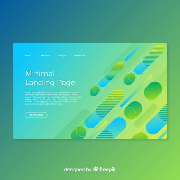 Minimal abstract landing page