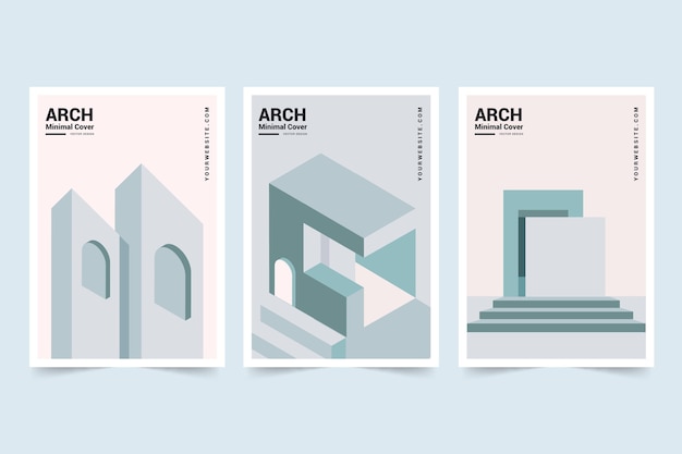 Vettore gratuito copertine dall'architettura minimale