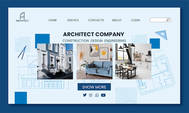 Free vector minimal architecture development landing page