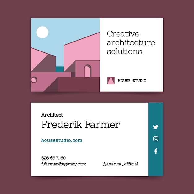 Free vector minimal architecture horizontal business card