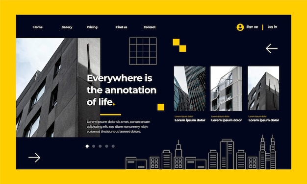 Minimal architecture project landing page