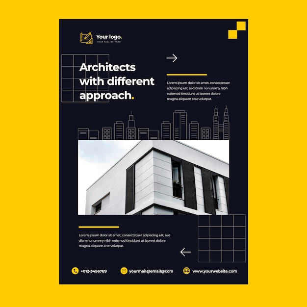 Minimal architecture project poster template