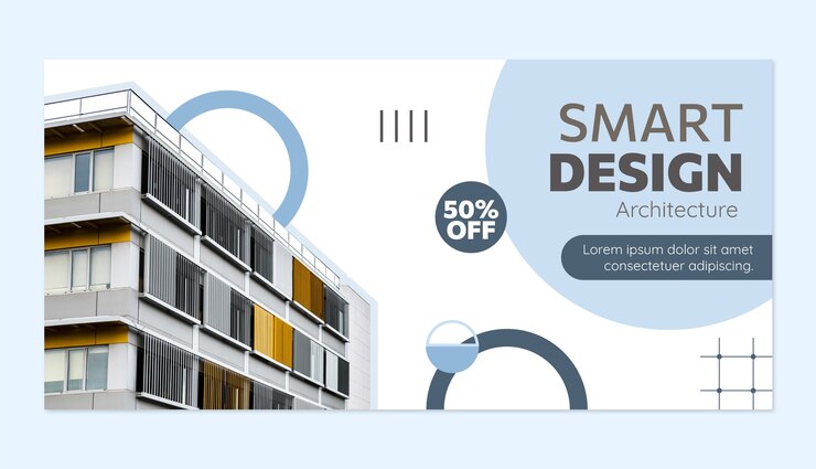 मुफ़्त वेक्टर minimal architecture project sale banner template
