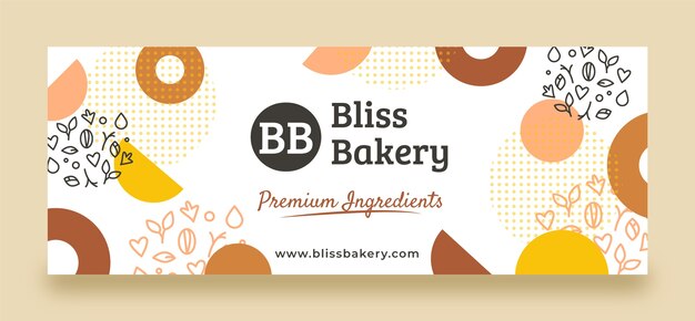 Free vector minimal bakery facebook cover template