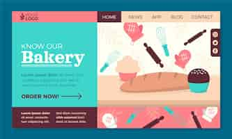 Free vector minimal bakery landing page template