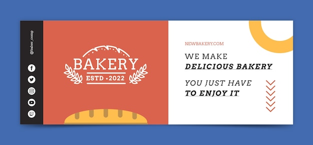 minimal bakery shop facebook cover template
