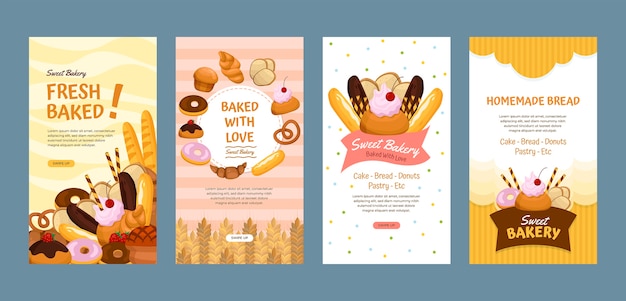 Minimal bakery shop instagram stories template