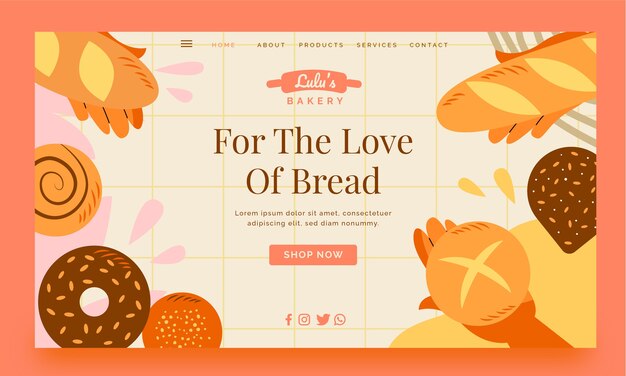 Minimal bakery shop landing page template