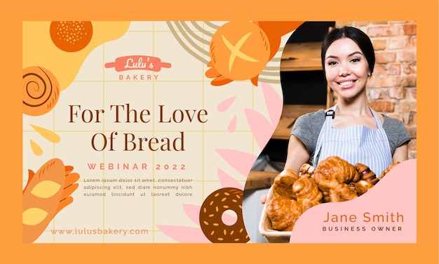 Minimal bakery shop webinar template