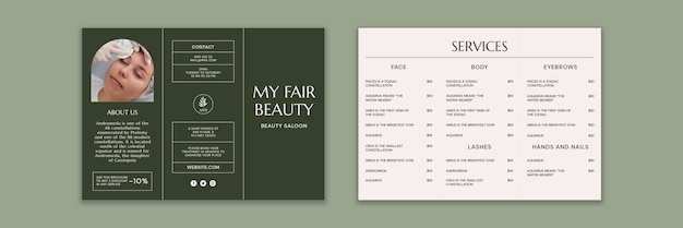minimal beauty salon brochure template