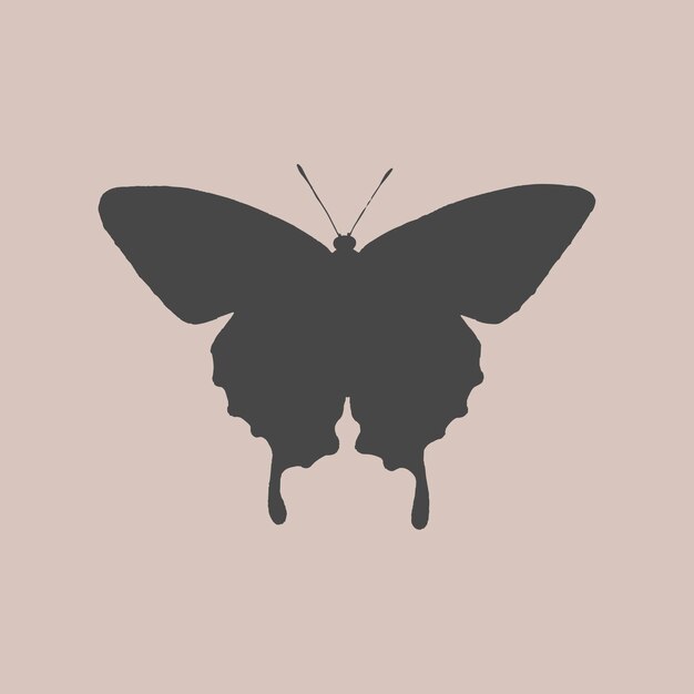 Minimal black butterfly tattoo design