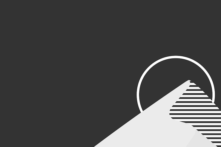 Free Vector minimal black and white sunset mountain background aesthetic