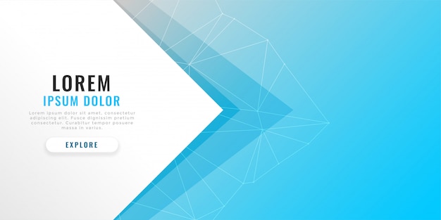 Free vector minimal blue banner with text space