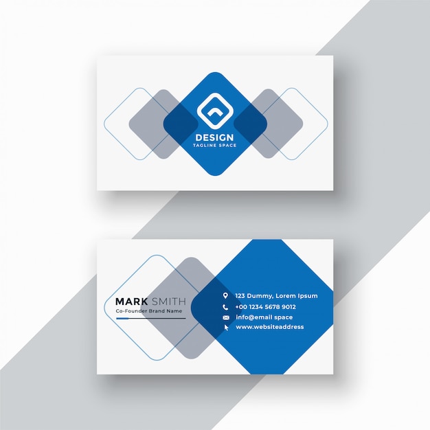 Free vector minimal blue geometric business card