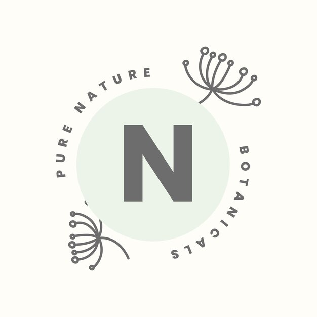 最小限の植物のロゴのテンプレート、有機的なビジネスベクトルのモダンなデザイン