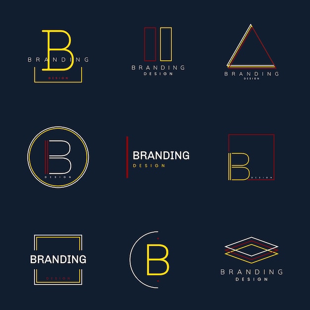 Minimal branding design set vector