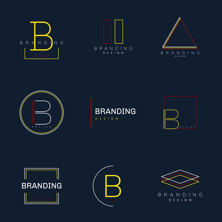 Free Vector minimal branding design set vector