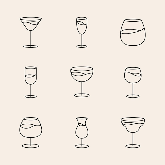 Alcohol glasses drawing Vectors & Illustrations for Free Download