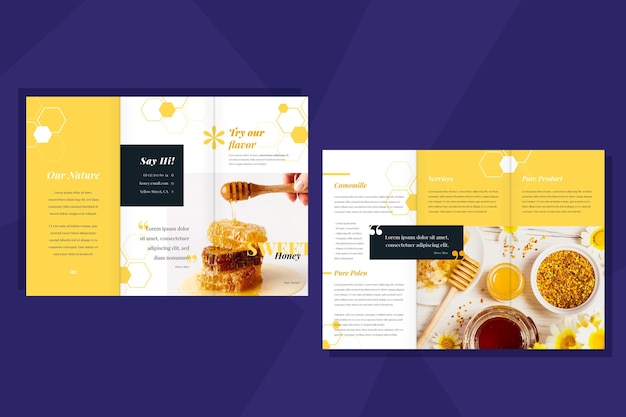 Free vector minimal brochure template with photo