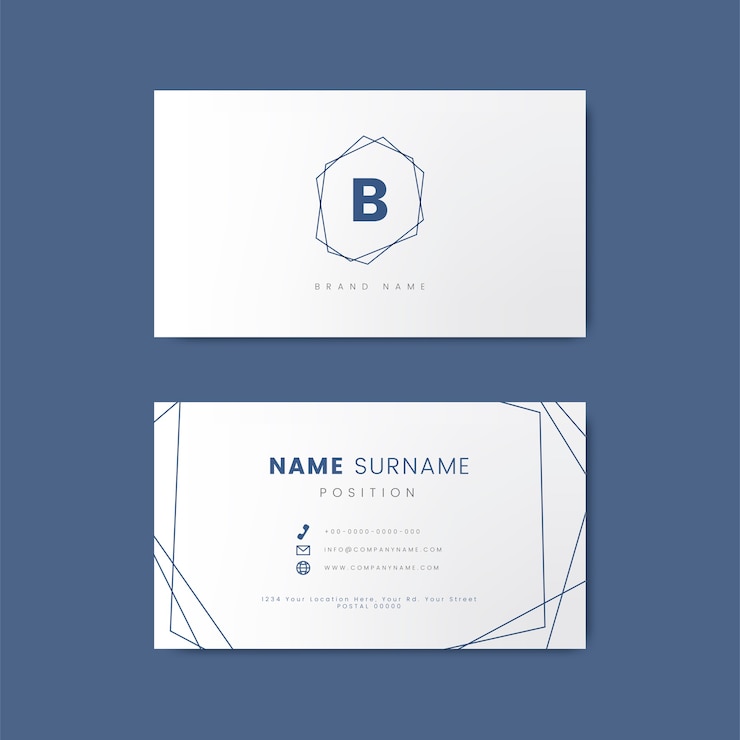 Free Vector minimal business card design with geometric shapes