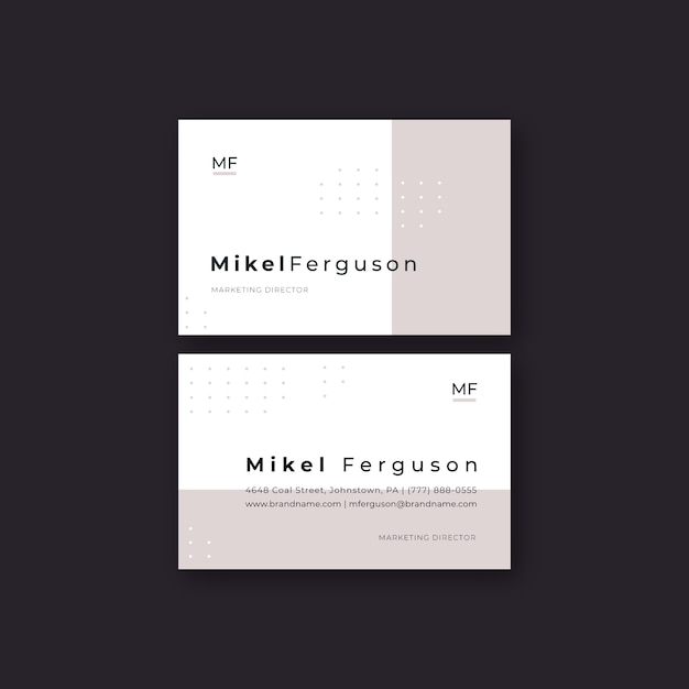 Free vector minimal business card template