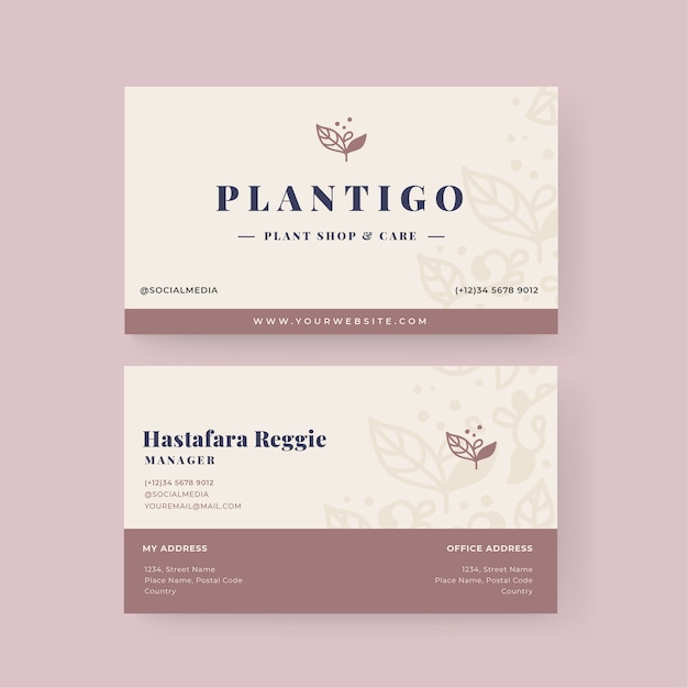 Free vector minimal business card template