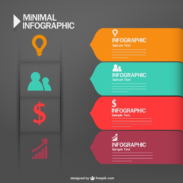 Vettore gratuito vector gratuito infografica minima