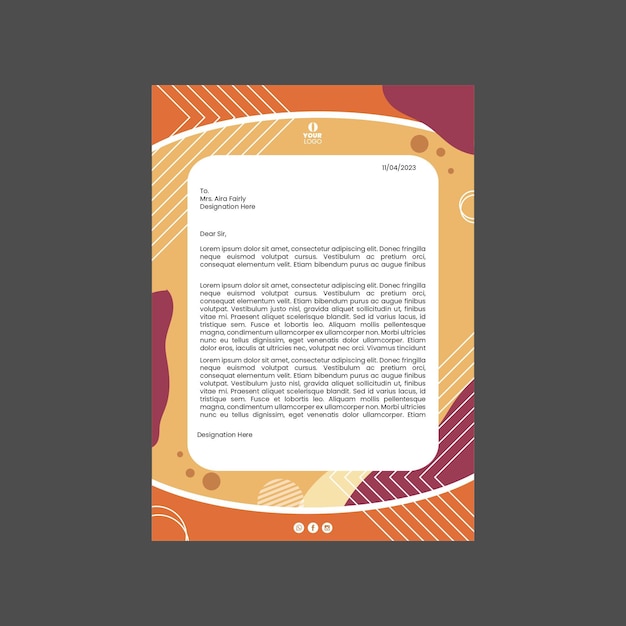 minimal businesswoman letterhead template