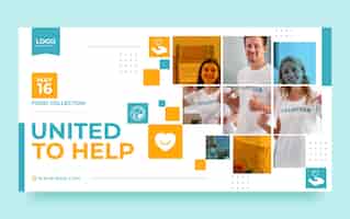 Free vector minimal charity event facebook post template