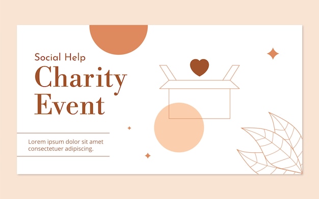 Free vector minimal charity event facebook post template