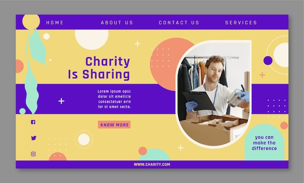 Minimal charity landing page template